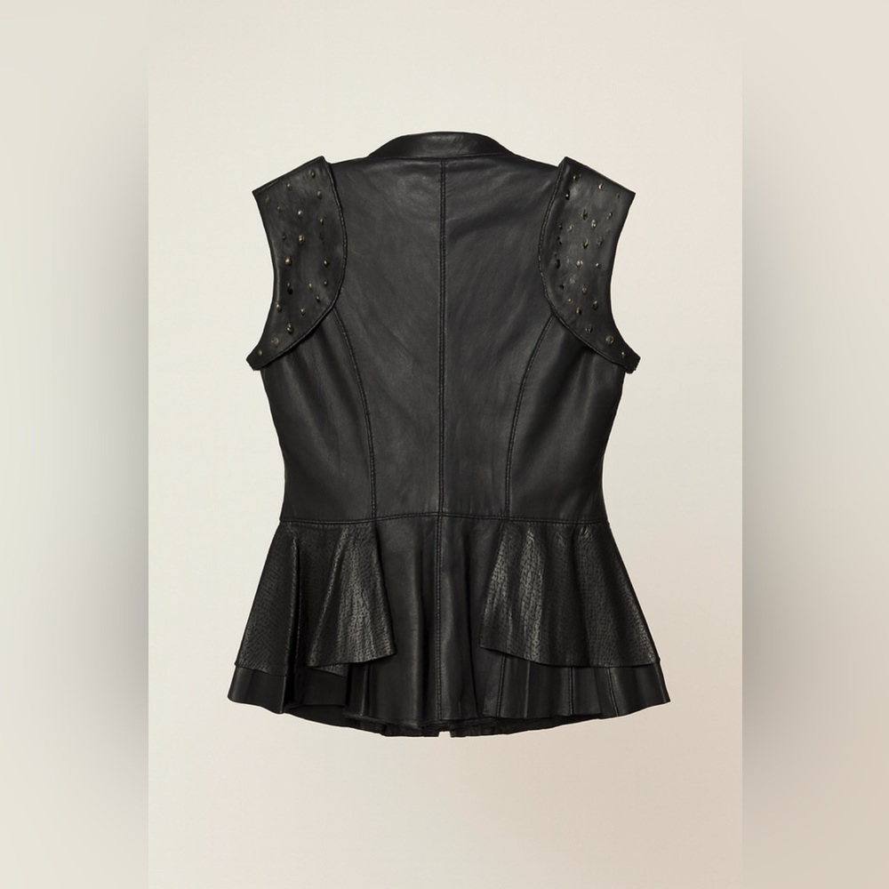 KORS Michael Kors Black Studded Leather Vest - Picture 3 of 5